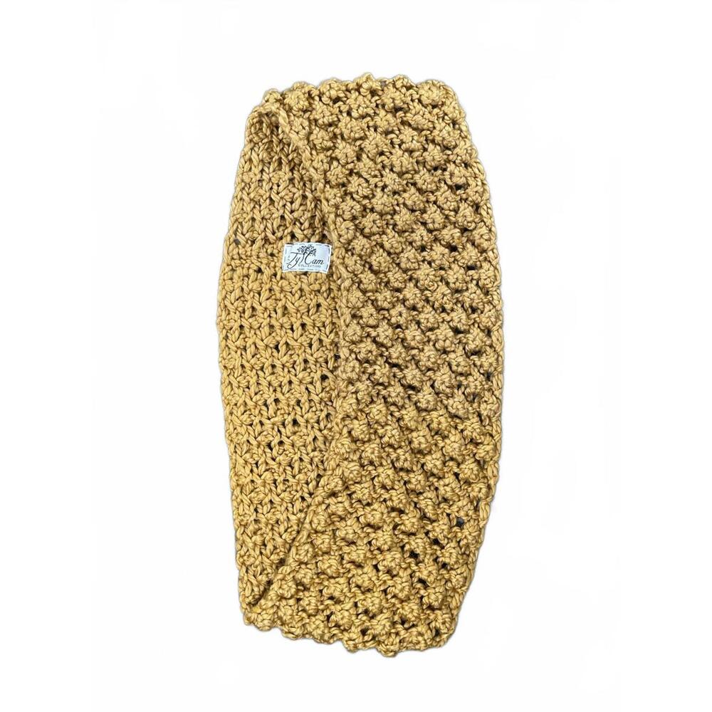 TyCam Collections Chunky Knit Infinity Scarf in Mustard Yellow